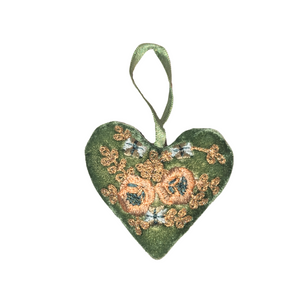 Miranda Silk Velvet Heart in Emerald