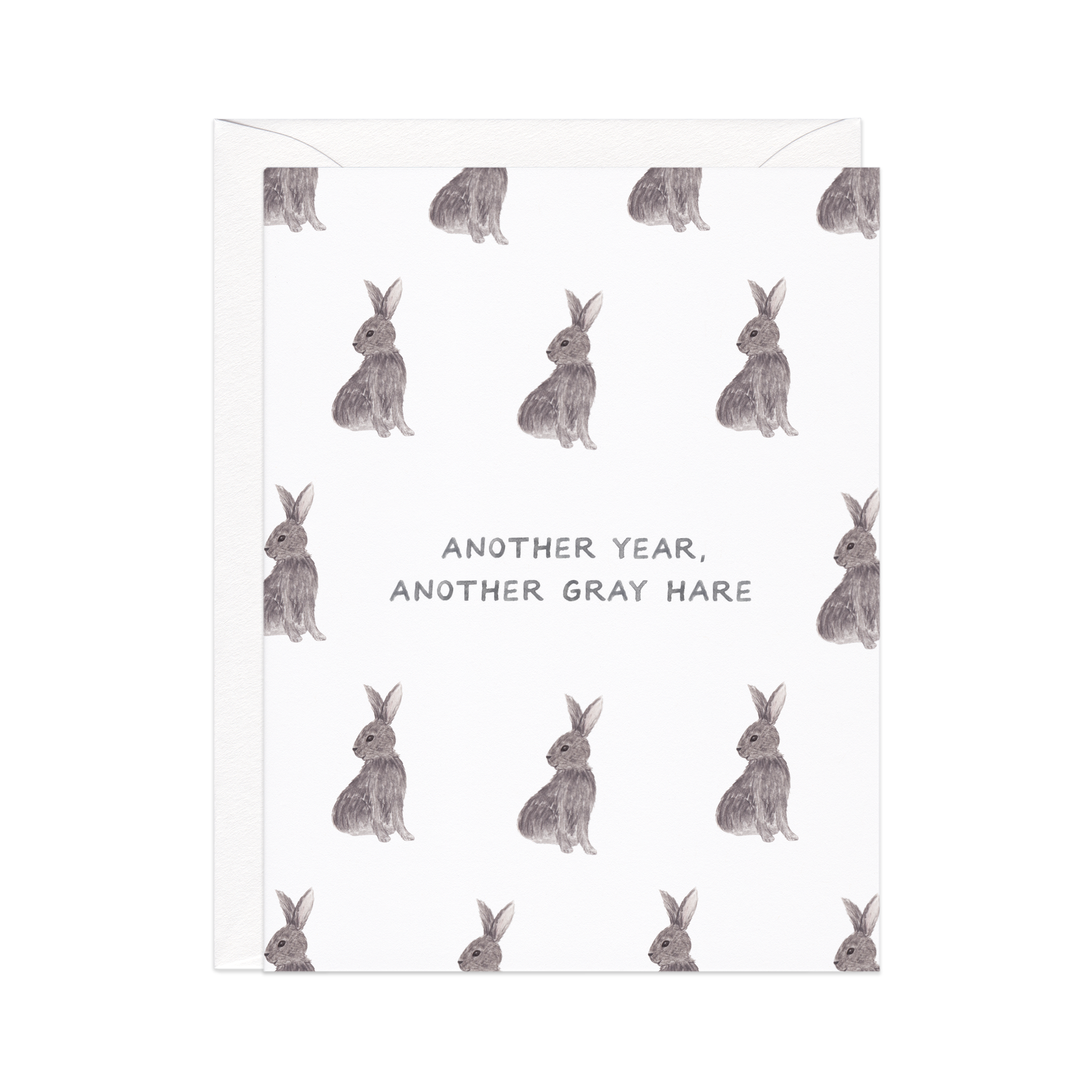Gray Hares — Funny Animal Birthday Card