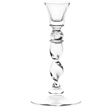 7" Berry Spiral Candstick Holder in Clear Glass