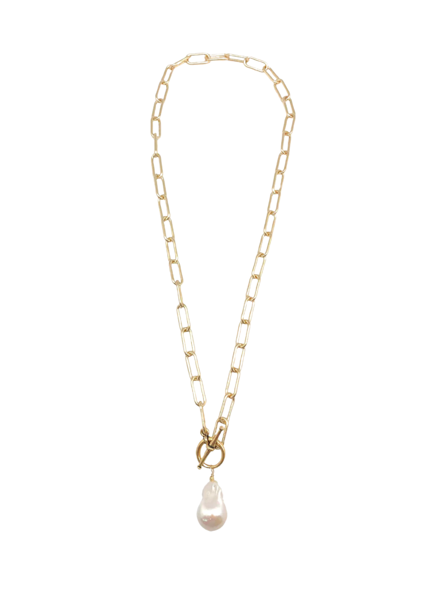 Carol Grande Chain Necklace with Pearl Drop