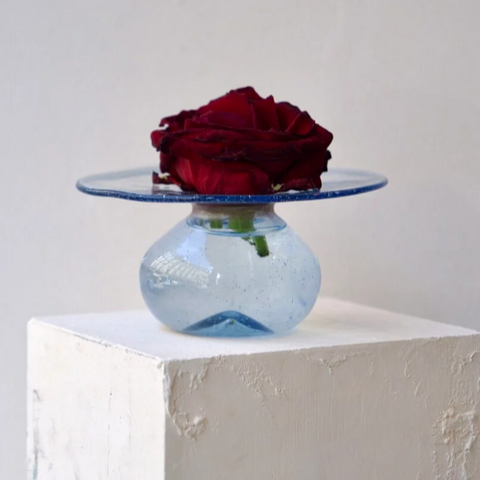 CD Vase in Light Blue Glass