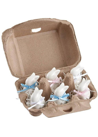 Ceramic Baby Bunny with Bow in Blue