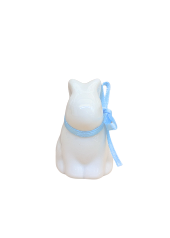 Ceramic Baby Bunny with Bow in Blue