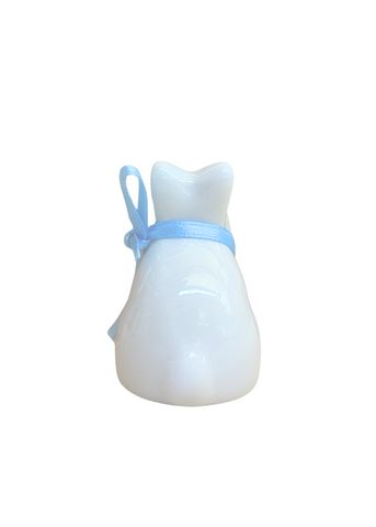 Ceramic Baby Bunny with Bow in Blue