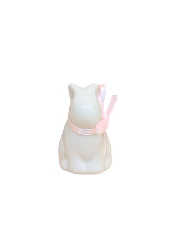 Ceramic Baby Bunny with Bow in Pink
