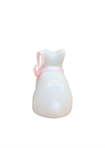 Ceramic Baby Bunny with Bow in Pink