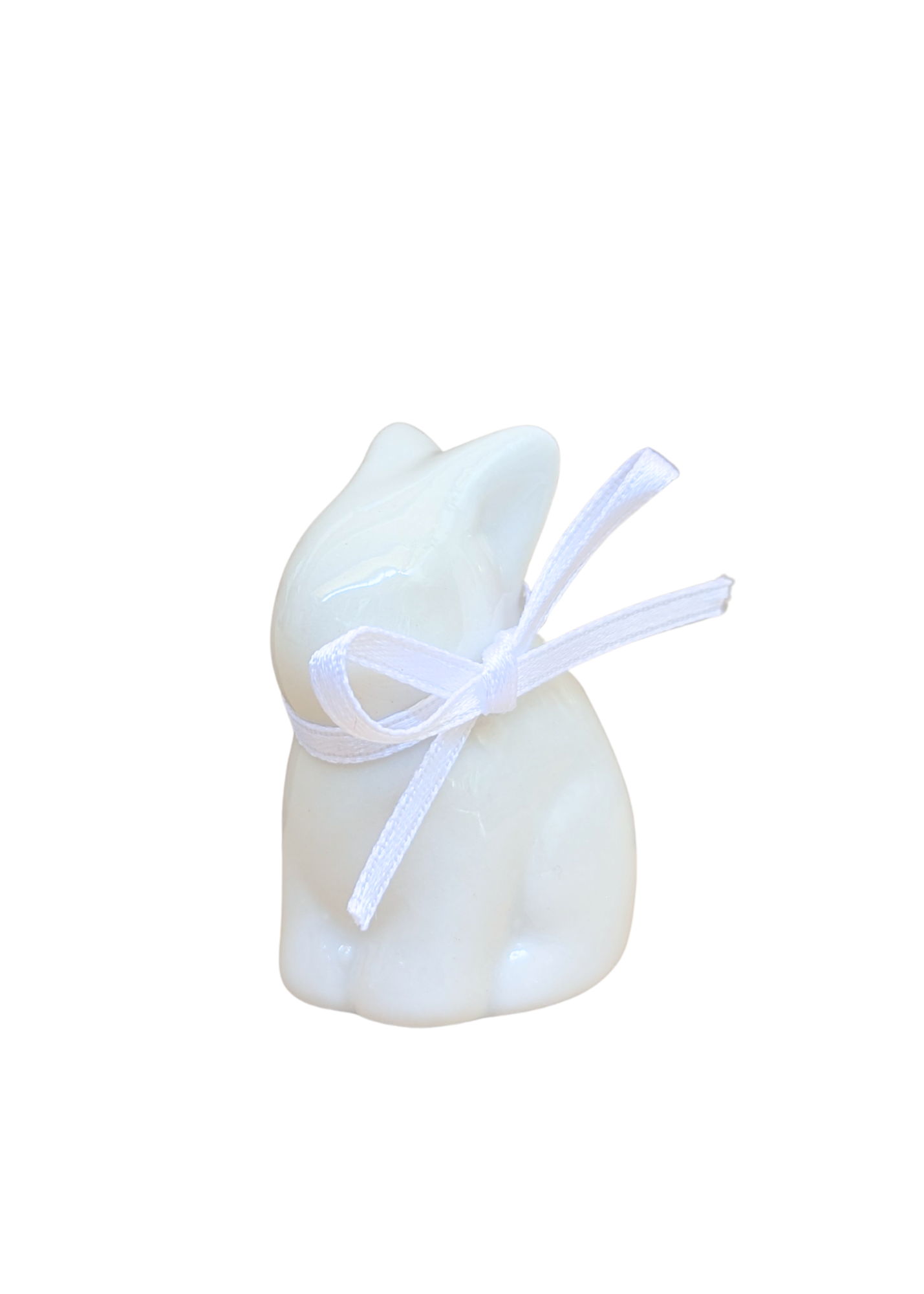 Ceramic Baby Bunny with Bow in White