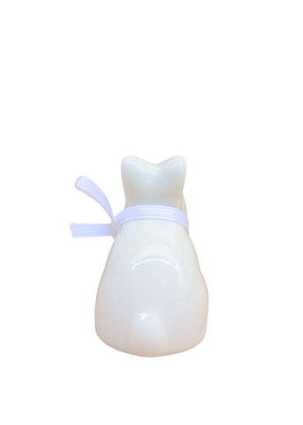 Ceramic Baby Bunny with Bow in White