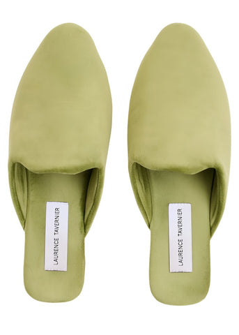 Chausson Velvet Mule Slippers in Olive