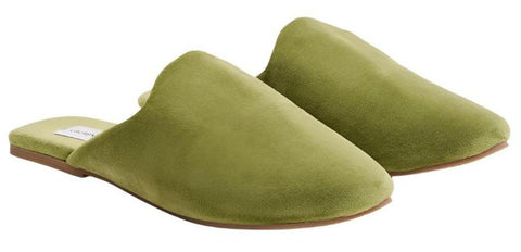 Chausson Velvet Mule Slippers in Olive