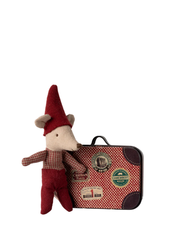 Christmas Baby Mouse in a Suitcase