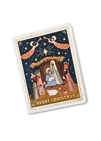 Christmas Nativity Illustrated Greeting Card