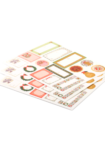 Christmastide Illustrated Holiday Sticker Sheets