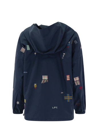 Claira Embroidered Anorak Jacket in Navy
