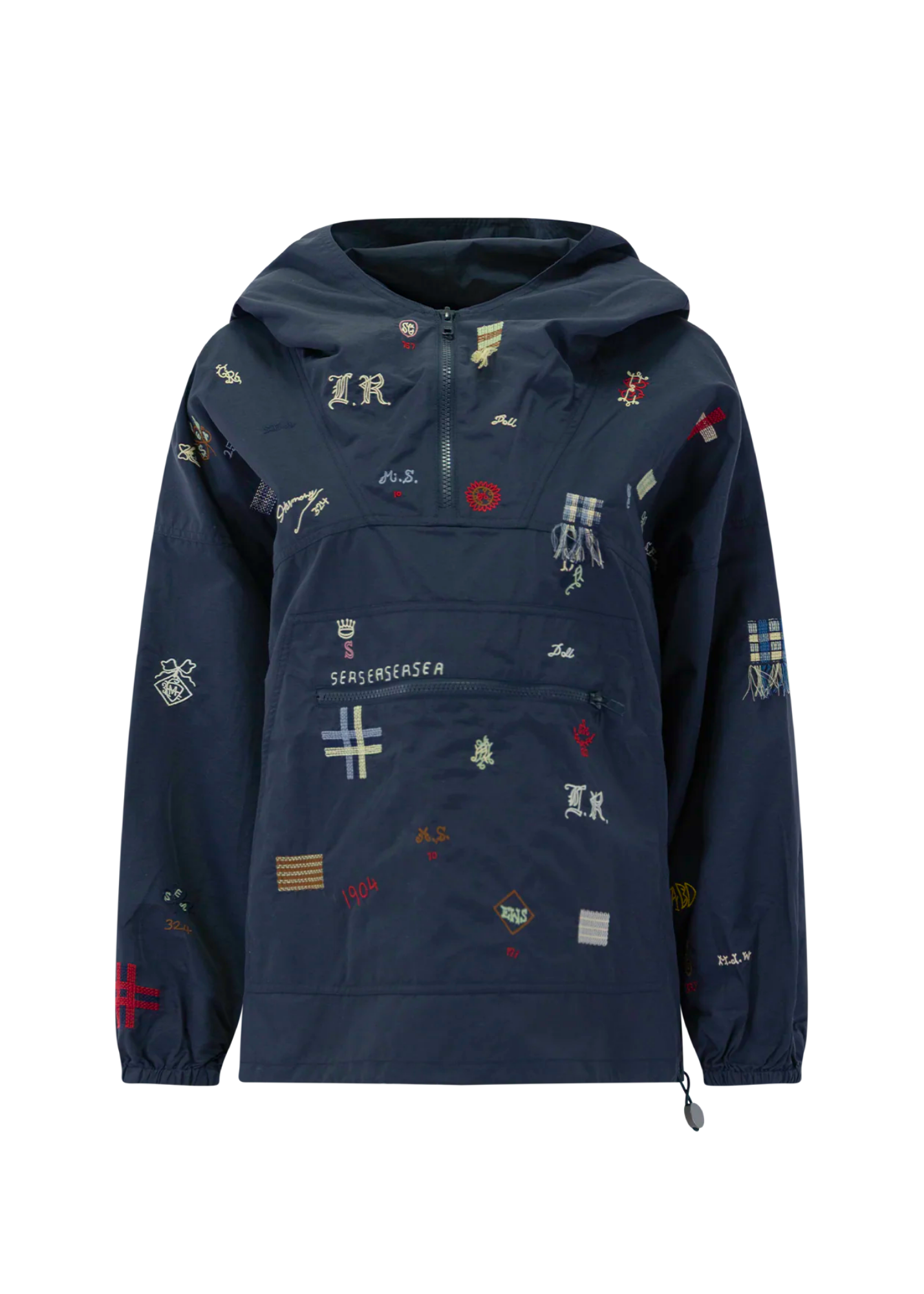 Claira Embroidered Anorak Jacket in Navy