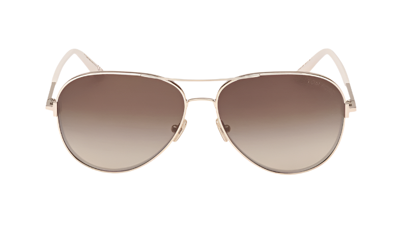 Clark Metal Sunglasses in Rose Gold Havana + Brown Gradient