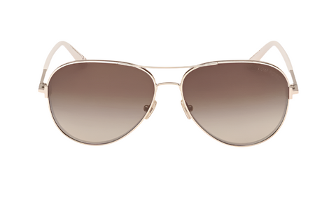 Clark Metal Sunglasses in Rose Gold Havana + Brown Gradient