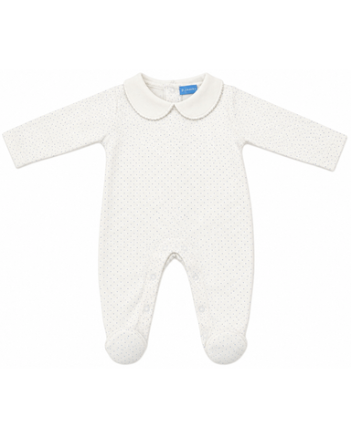 Confeti Footed Pajama In White