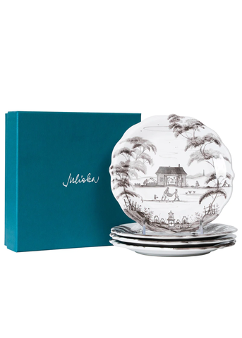 Country Estate Harvest Party Plate Box Set of 4 in Flint