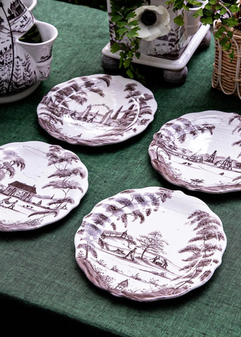 Country Estate Harvest Party Plate Box Set of 4 in Flint