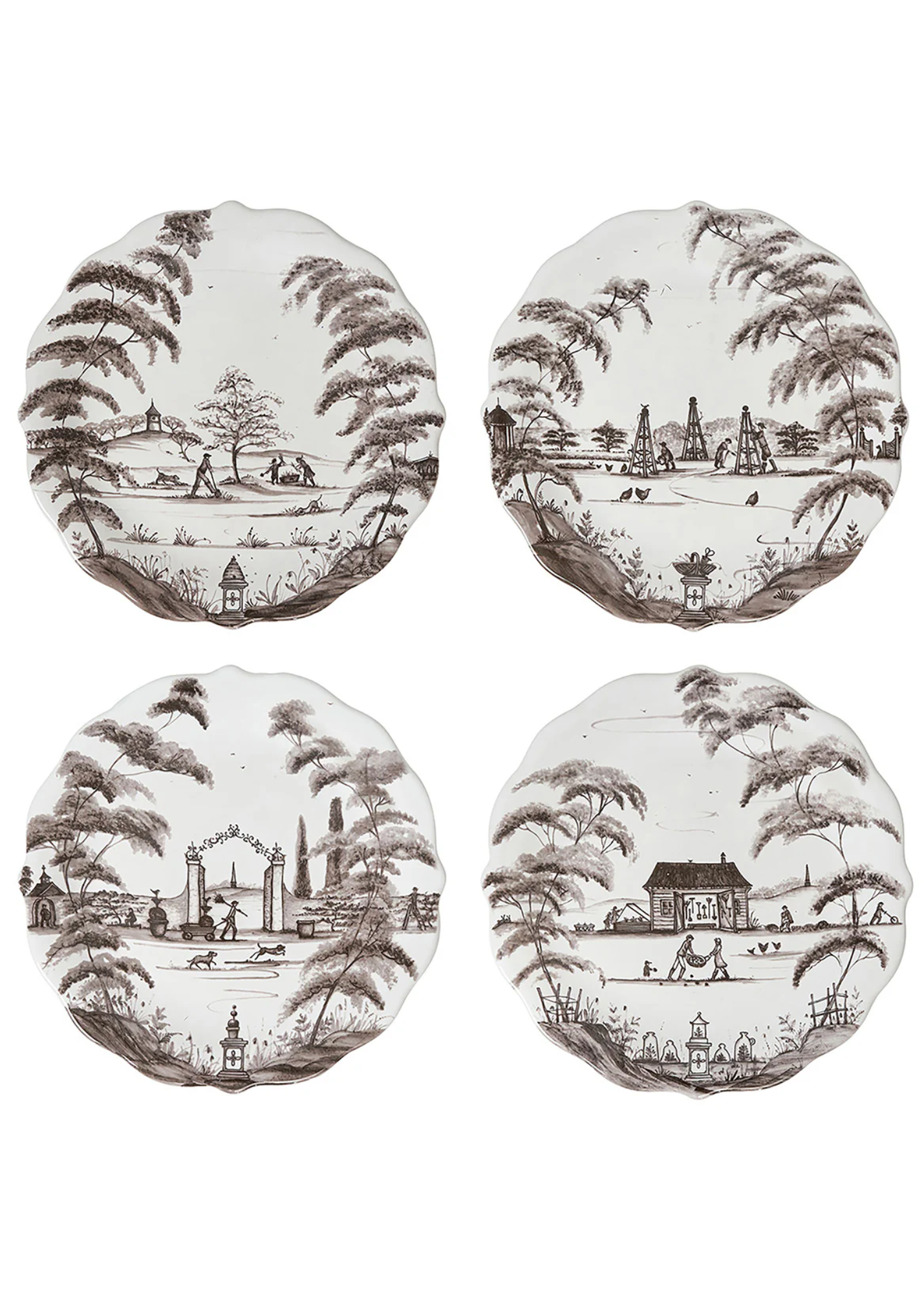 Country Estate Harvest Party Plate Box Set of 4 in Flint