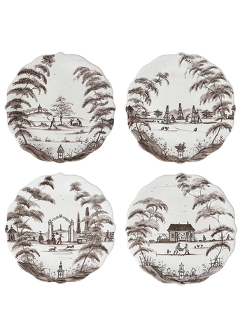 Country Estate Harvest Party Plate Box Set of 4 in Flint