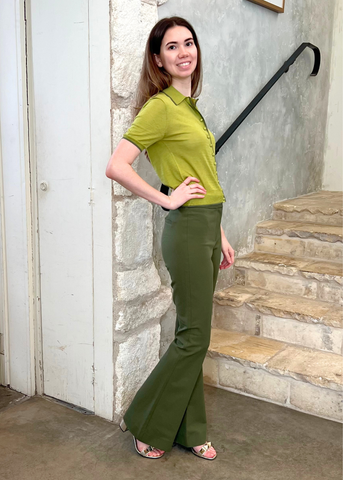 Crosby High Rise Flare Pant in Fatigue