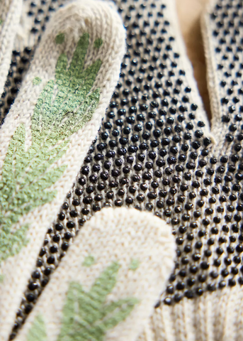 Screen-Printed Dahlia Gardening Gloves