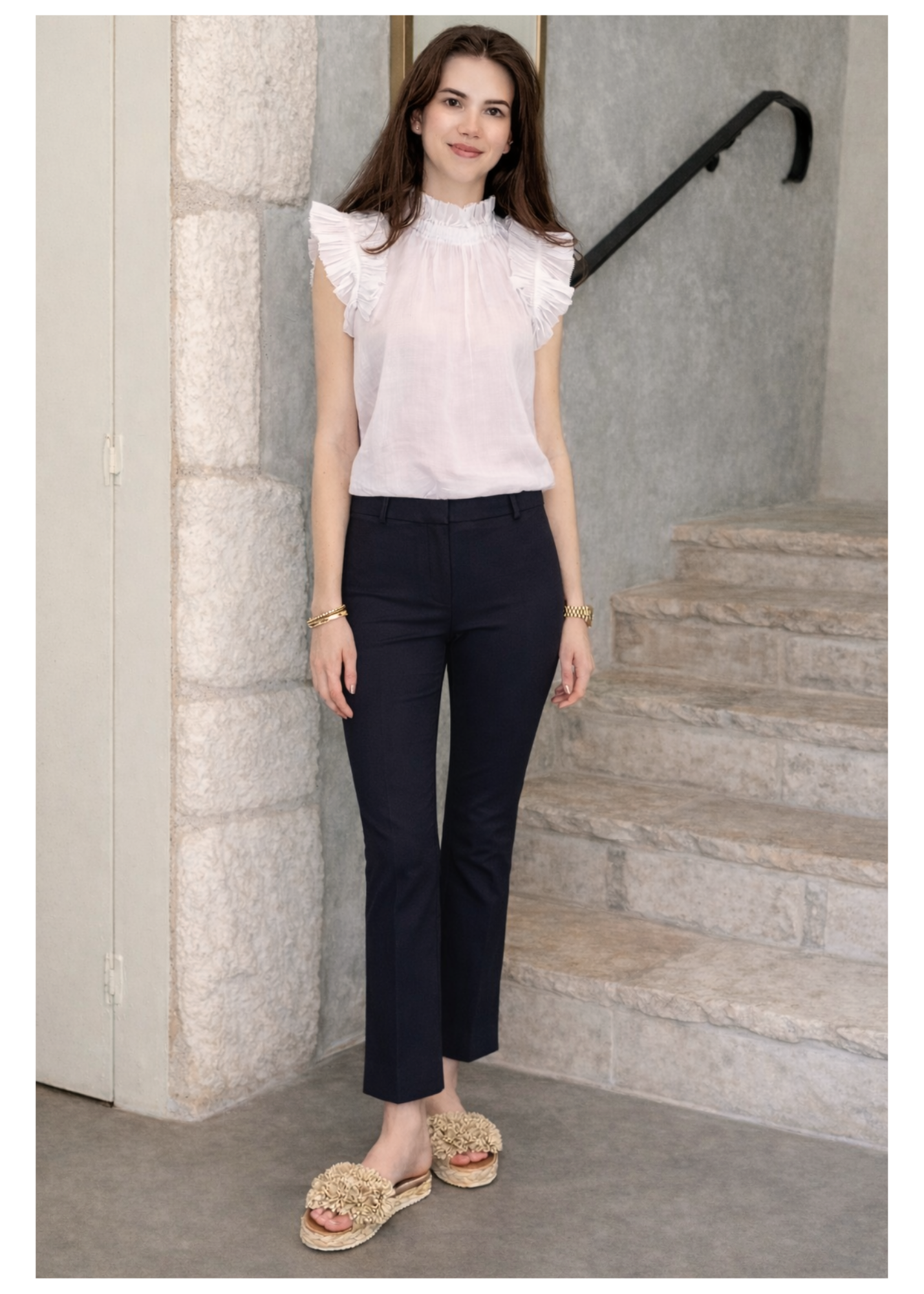 Crosby Cropped Flare Trouser in Midnight