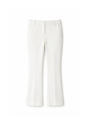 Crosby Cropped Flare Trouser in Soft White