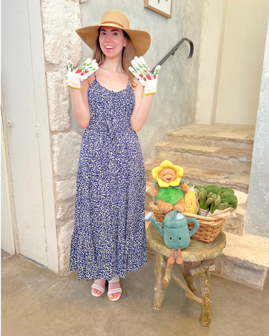 Abigail Smocked Waist Maxi Dress In Marsh + Navy