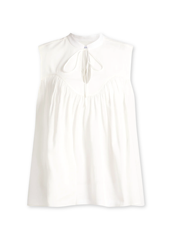 Chase Sleeveless Yoked Top In Marshmallow