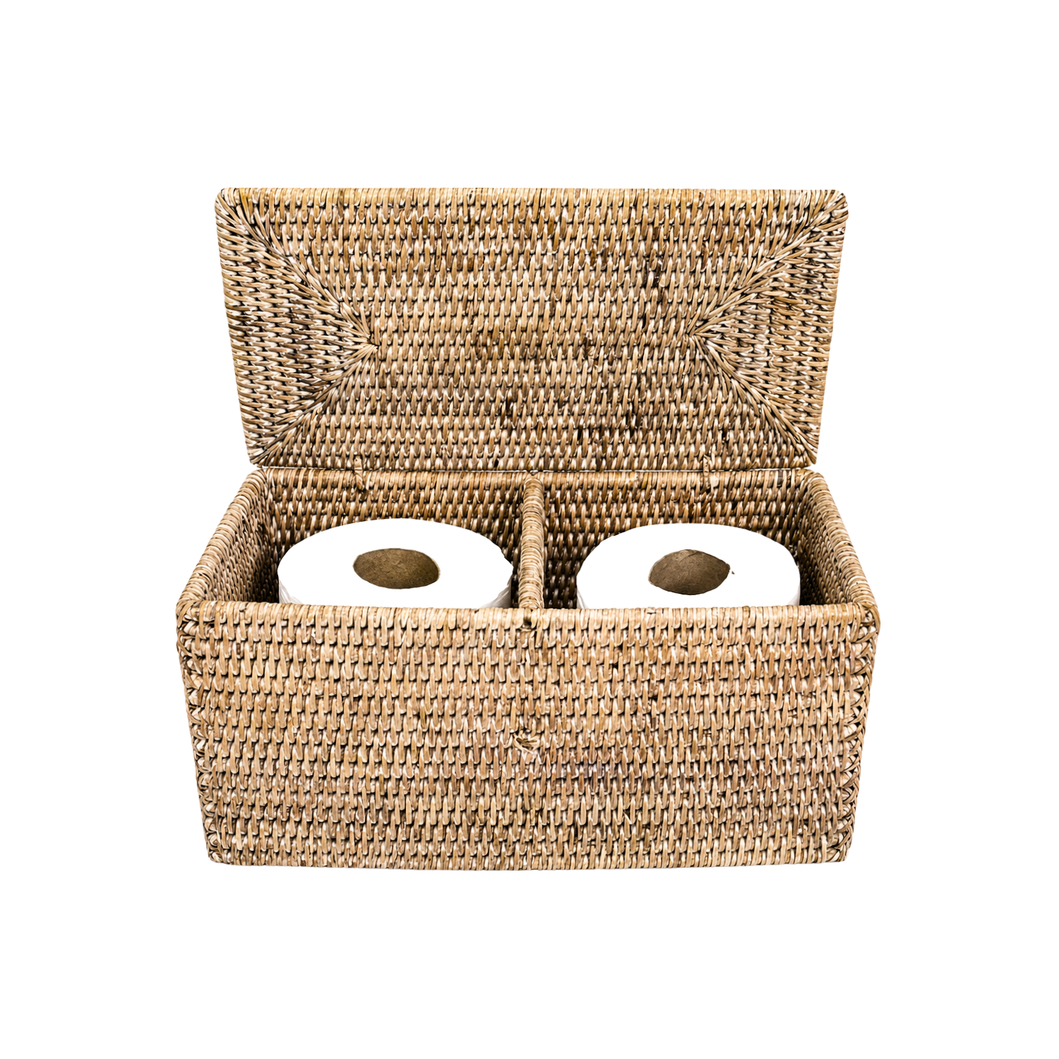 Rattan Double Toilet Paper Holder