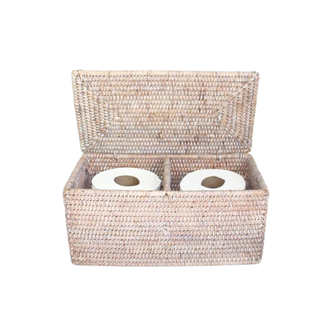 Rattan Double Toilet Paper Holder