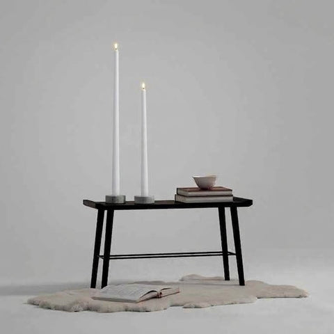 LED Tall Taper Candle In Nordic White