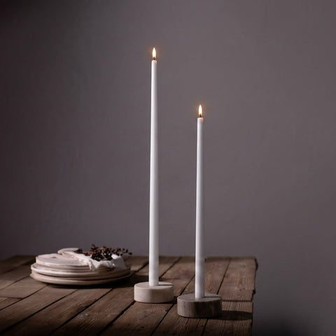 LED Tall Taper Candle In Nordic White