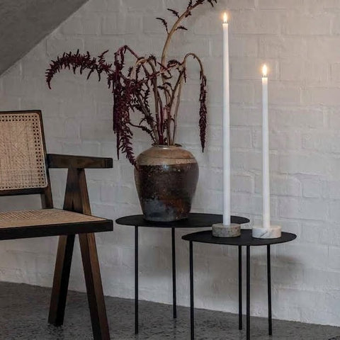 LED Tall Taper Candle In Nordic White