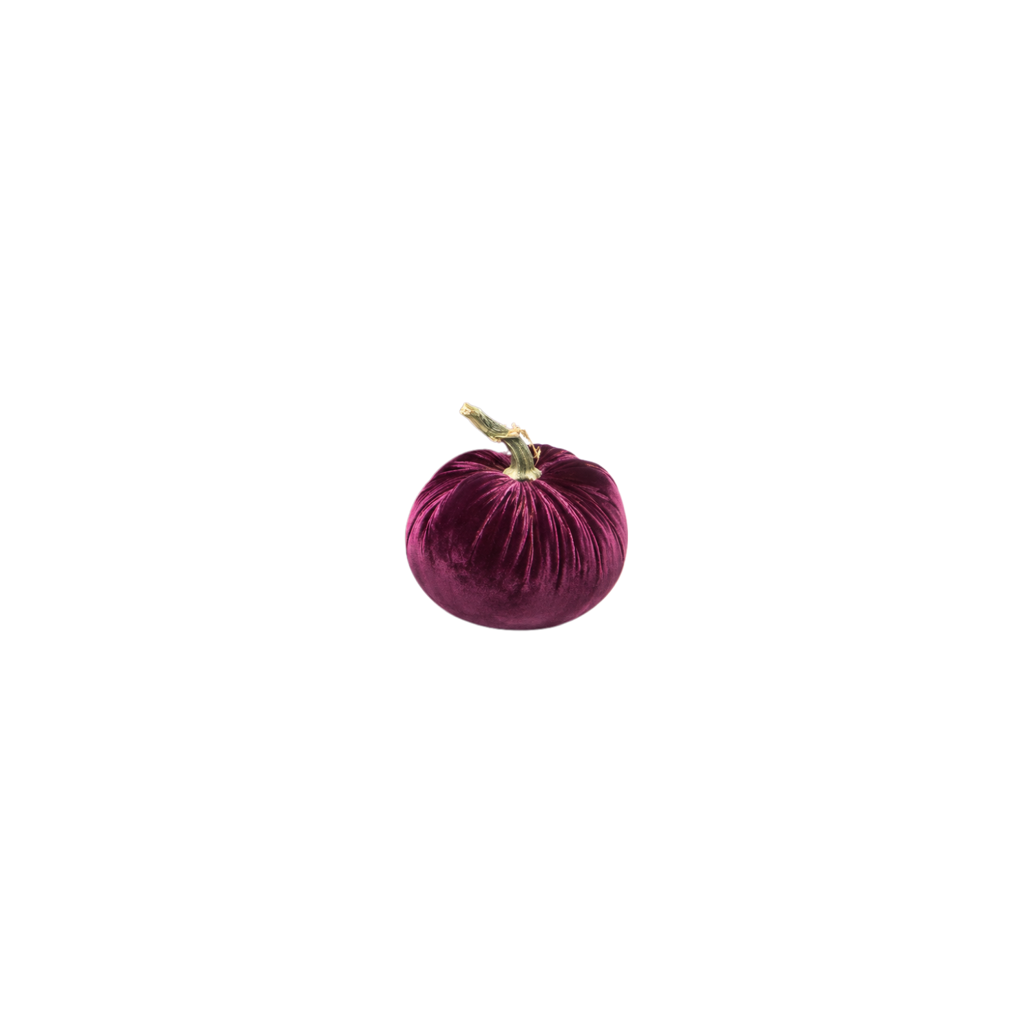 Velvet Decorative Pumpkin in Eggplant