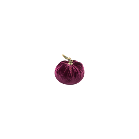 Velvet Decorative Pumpkin in Eggplant