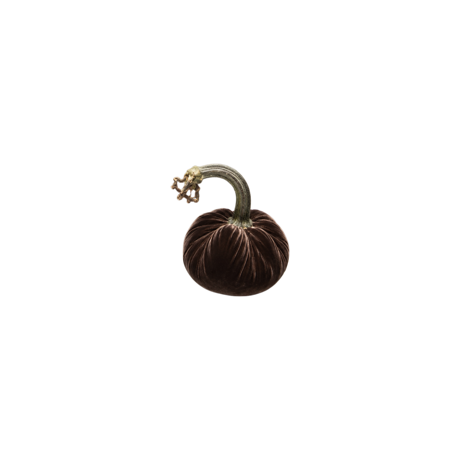 Velvet Decorative Pumpkin in Espresso