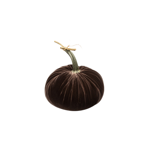 Velvet Decorative Pumpkin in Espresso