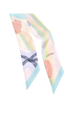 Ethereal Mirage Silk Twilly Scarf in Pastel