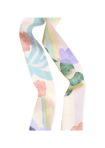 Ethereal Mirage Silk Twilly Scarf in Pastel