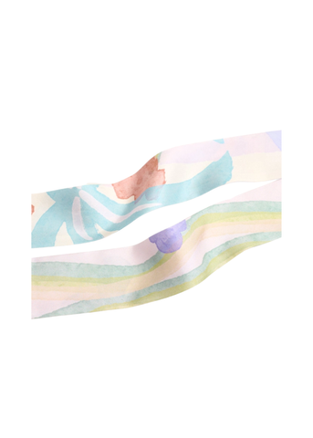 Ethereal Mirage Silk Twilly Scarf in Pastel