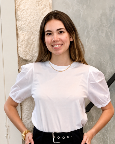 Eva Puff Sleeve Tee in Optic White