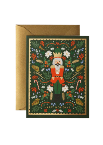 Evergreen Nutcracker Illustrated Greeting Card