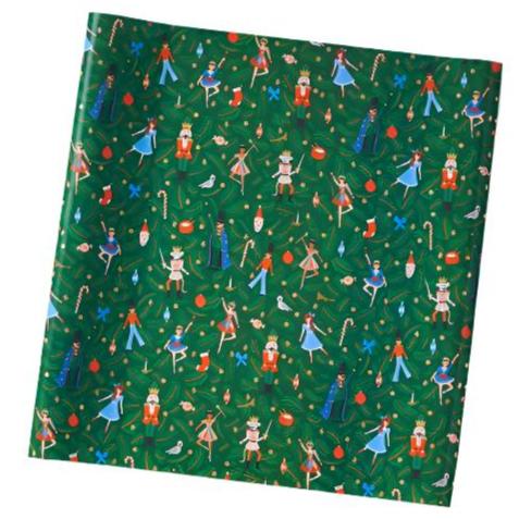 Evergreen Nutcracker Illustrated Holiday Wrapping Paper Roll