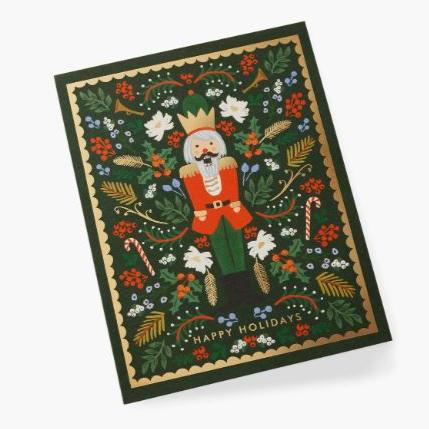 Evergreen Nutcracker Illustrated Greeting Card