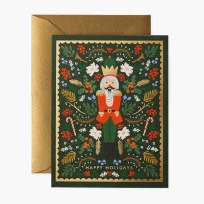 Evergreen Nutcracker Illustrated Greeting Card