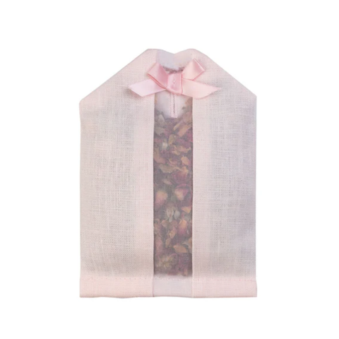 Rose Hanger Sachet in Pink Linen